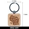 Wisconsin State with Text Swirls Engraved Wood Square Keychain Tag Charm